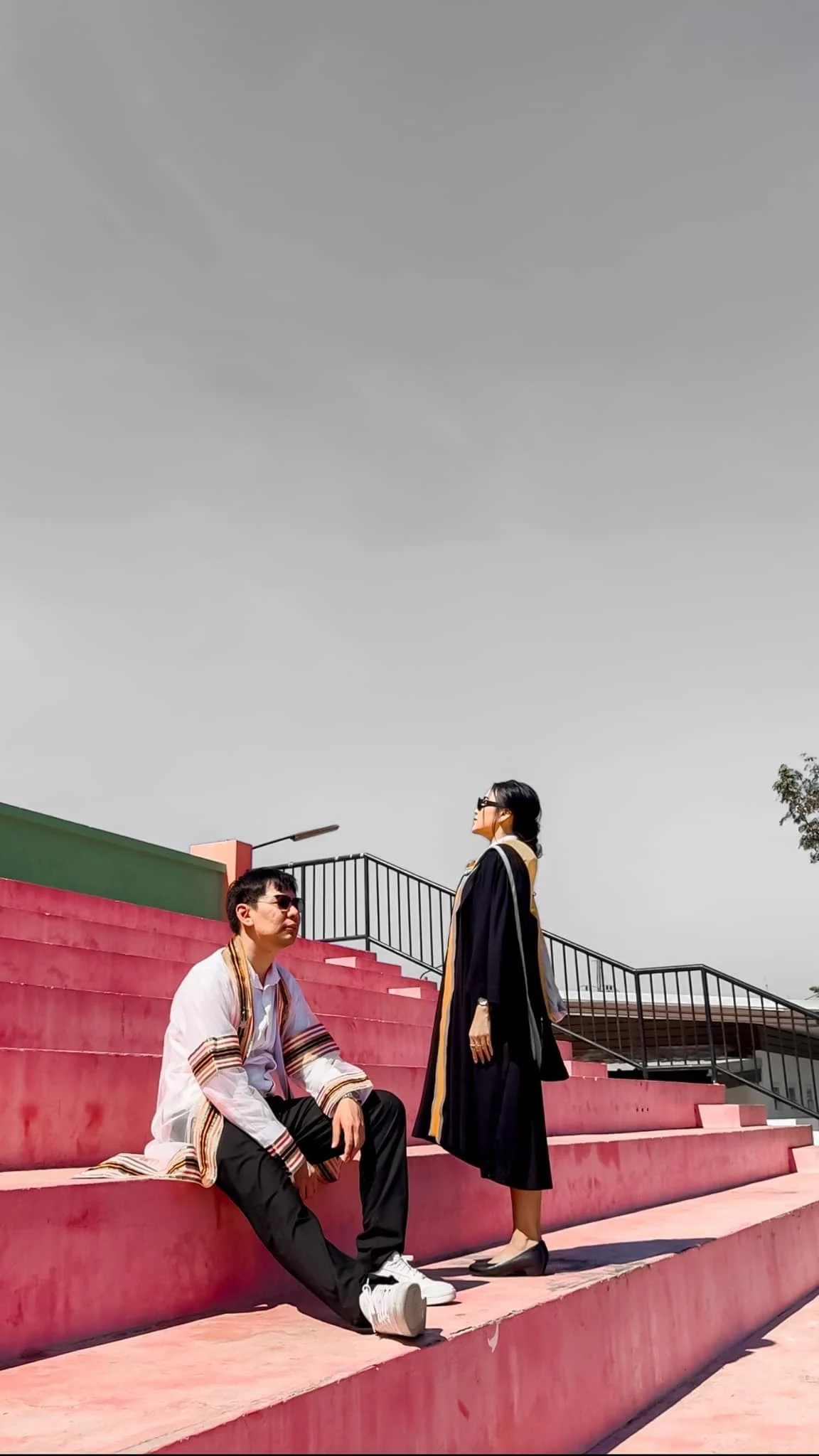 A pause on the steps
